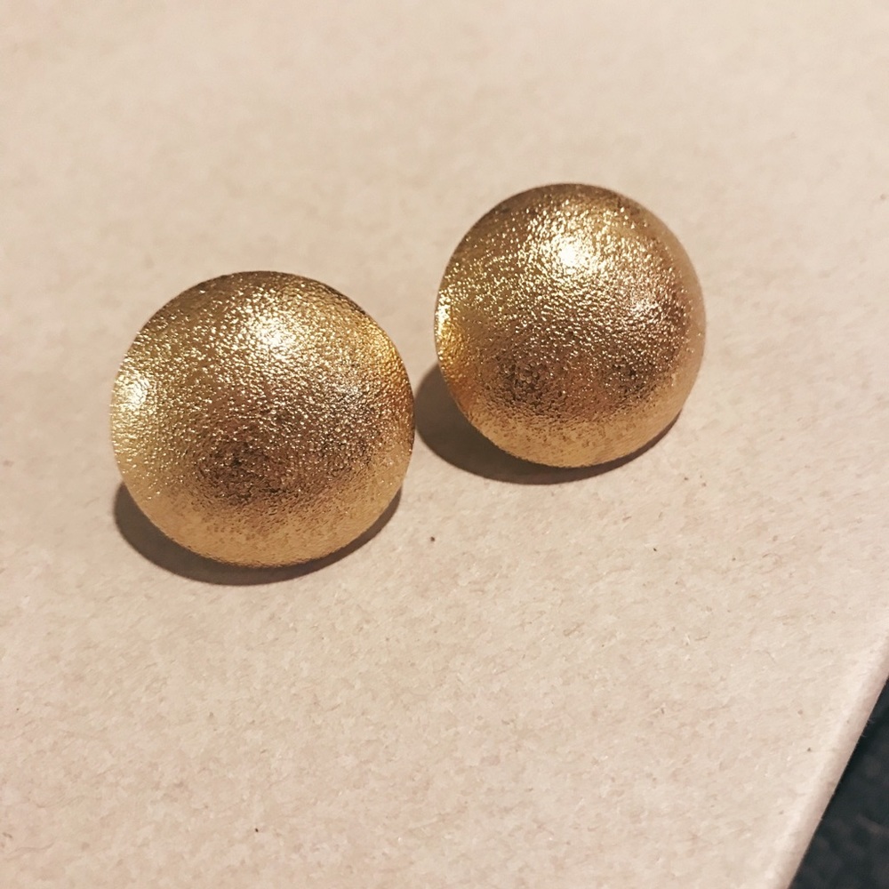 Vintage Gold Button Earrings